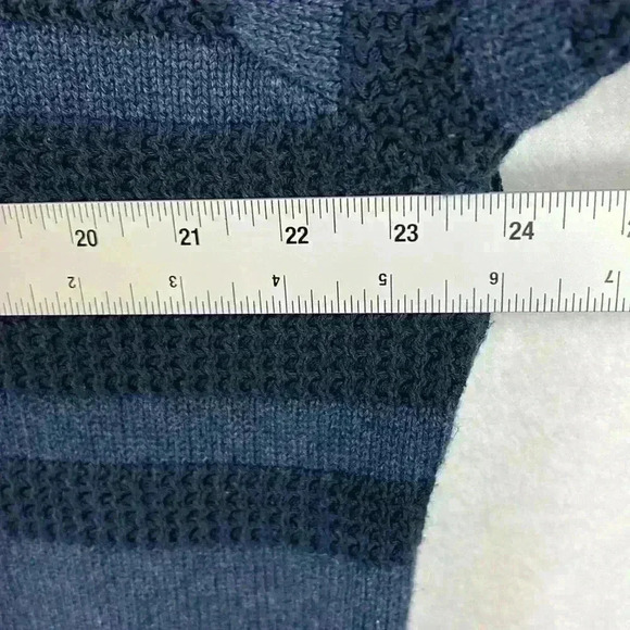 Tahari Men’s Sweater Sz XXL Navy 100% Cotton Long Sleeve Mock Neck Front 1/4 Zip - Picture 10 of 11